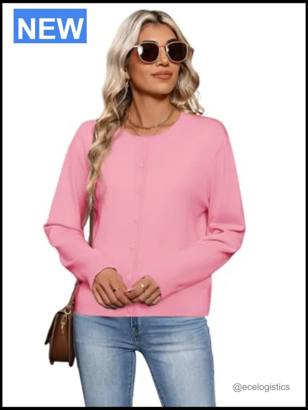 Cardigan Lightweight Crew Neck Button Down Long Sleeve Spring Outfits